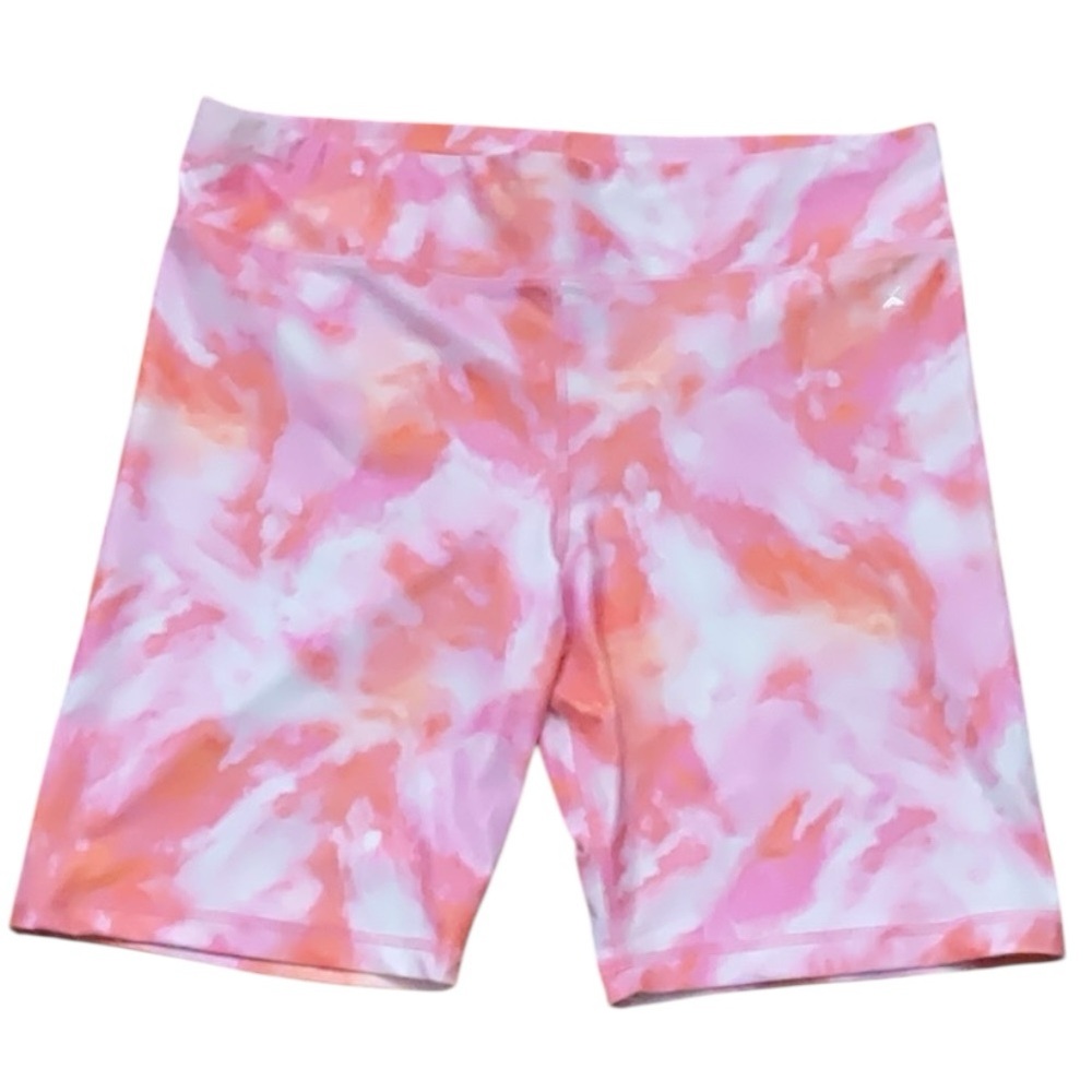 Xersion Pink & Orange Tie-Dye High-Rise Bike Shorts